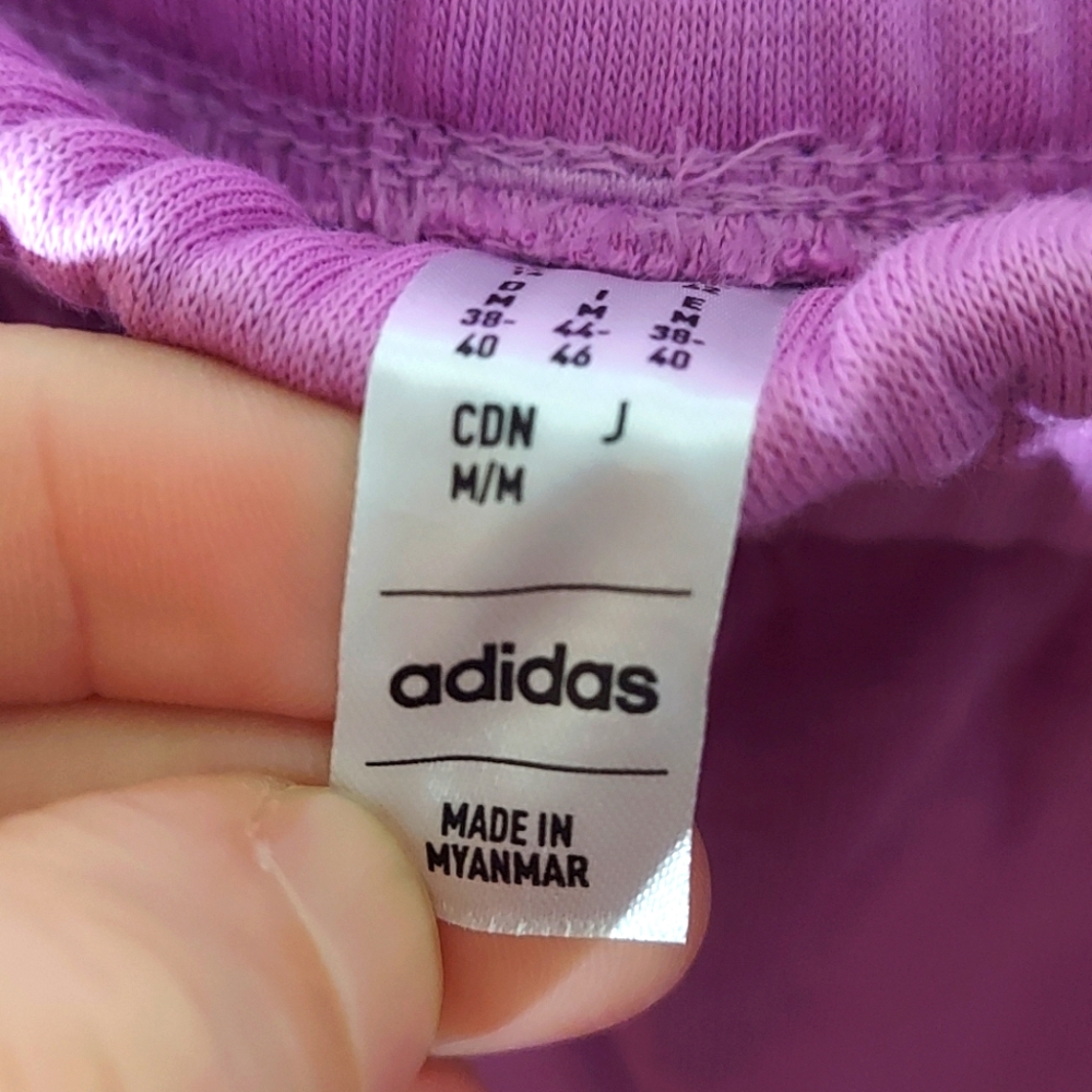 Adidas Slim Fit Purple/Pink Cotton Blend Tapered Leg Jogger Pant WM Size M NWT - Picture 3 of 13